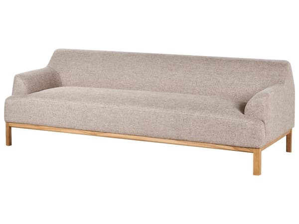 Sofa Lys Brun Polyesterstoff 3-seter Ben i tre Vannavvisende stoff Moderne og tradisjonell stil Stue