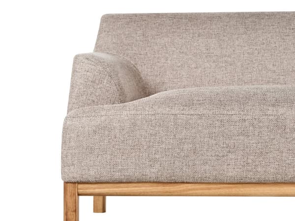 Sofa Lys Brun Polyesterstoff 3-seter Ben i tre Vannavvisende stoff Moderne og tradisjonell stil Stue