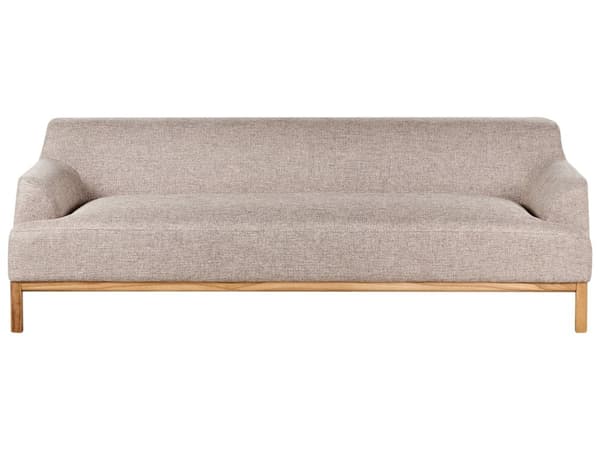Sofa Lys Brun Polyesterstoff 3-seter Ben i tre Vannavvisende stoff Moderne og tradisjonell stil Stue