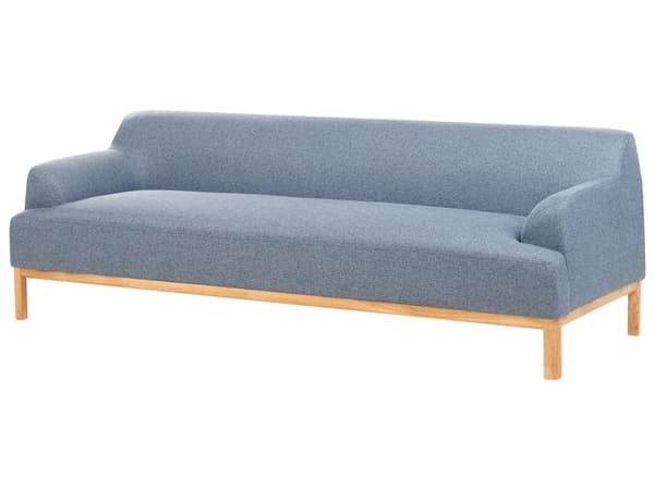 Sofa Blå Polyesterstoff 3-seter Ben i tre Vannavvisende stoff Moderne og tradisjonell stil Stue
