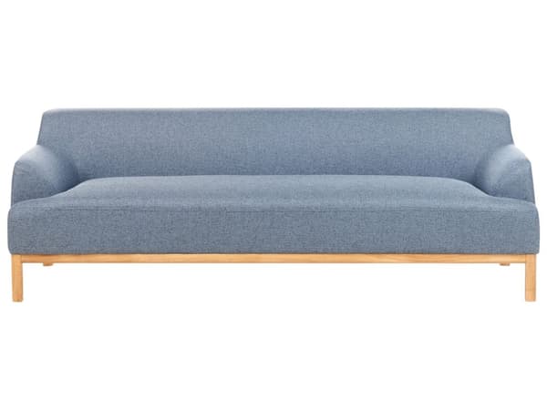 Sofa Blå Polyesterstoff 3-seter Ben i tre Vannavvisende stoff Moderne og tradisjonell stil Stue