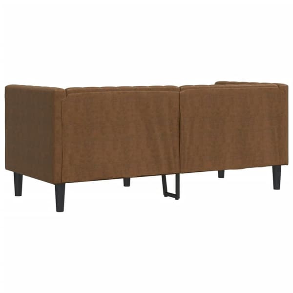 2-personers Chesterfield-sofa m. puder imiteret ruskind brun