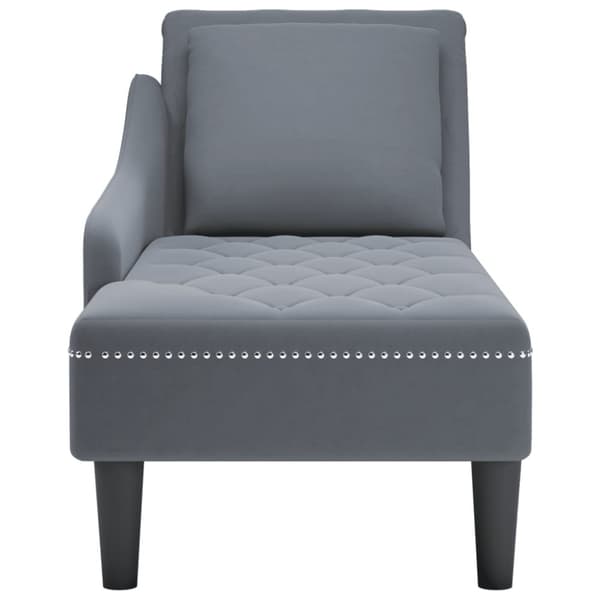 Chaise Longue tyynyllä, tummanharmaa sametti