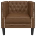 Miniatyrbillede 4 af 9: Chesterfield-sofastol imiteret ruskind brun