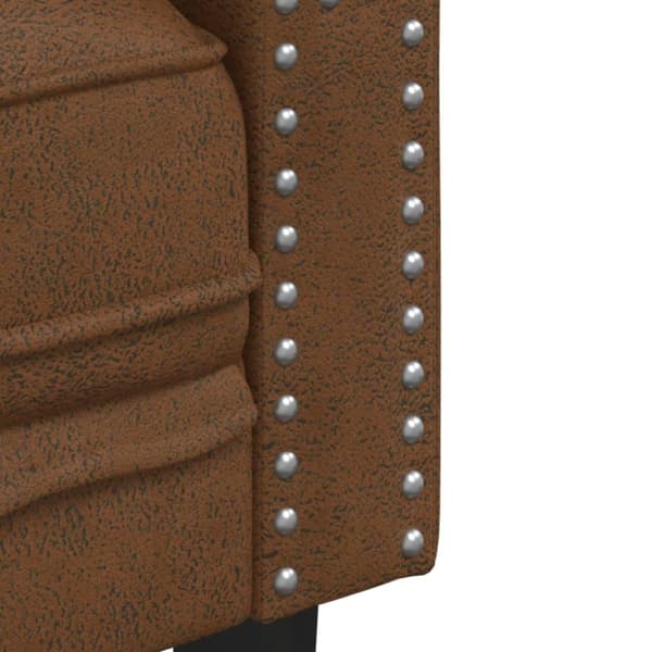 Chesterfield-sofastol imiteret ruskind brun