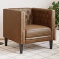 Miniatyrbillede 1 af 9: Chesterfield-sofastol imiteret ruskind brun