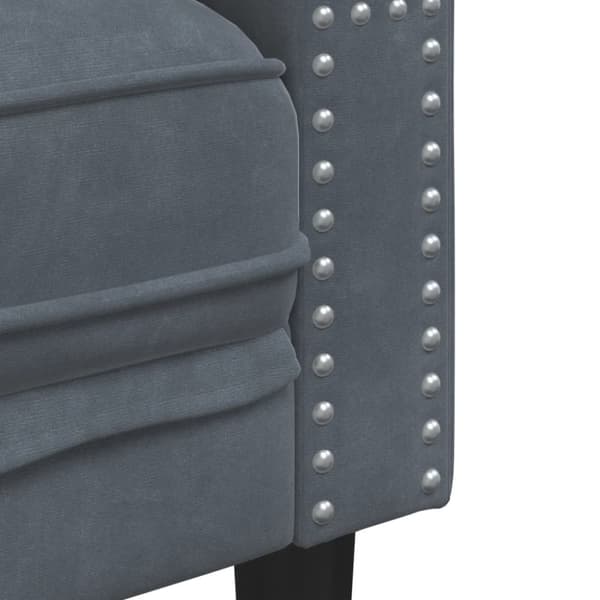 3-personers Chesterfield-sofasæt med puder fløjl mørkegrå