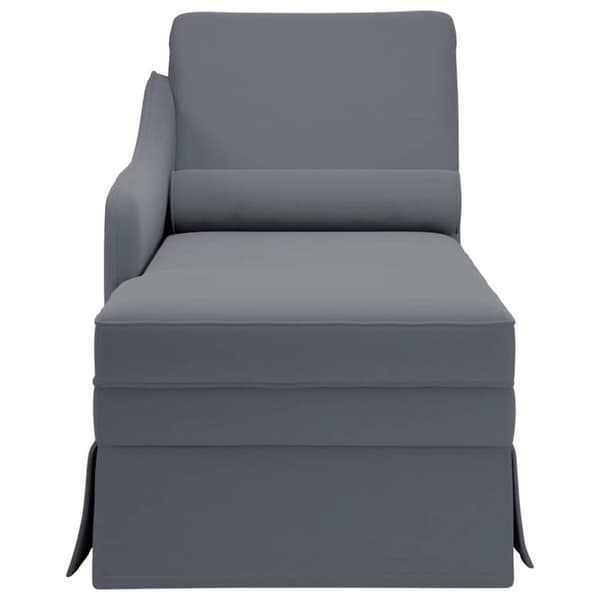 Chaise Longue tyynyllä, tummanharmaa sametti