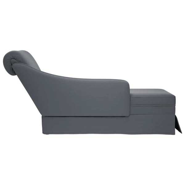 Chaise Longue tyynyllä, tummanharmaa sametti