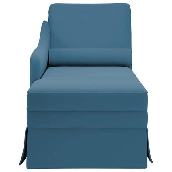 Schäslong med bolster och höger armstöd blå sammet