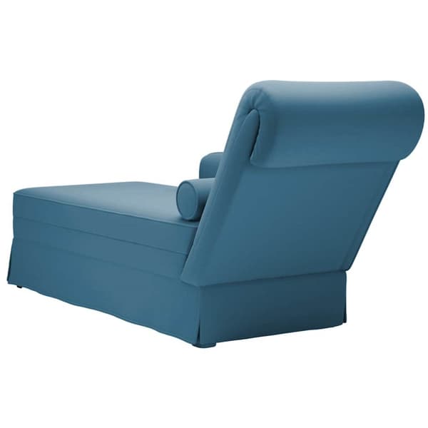 Schäslong med bolster och höger armstöd blå sammet