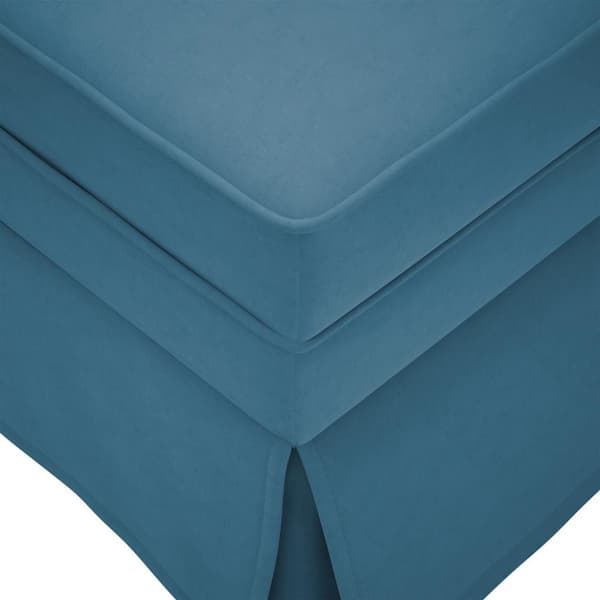 Schäslong med bolster och höger armstöd blå sammet