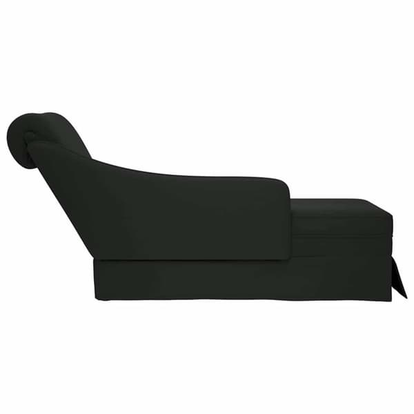 Chaise Longue tyynyllä, musta, sametti