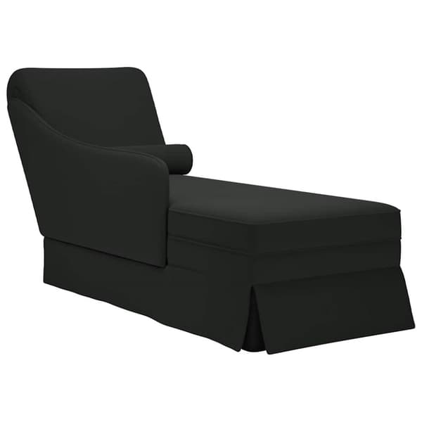 Chaise Longue tyynyllä, musta, sametti