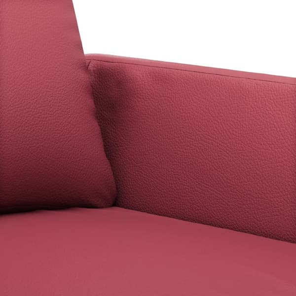 2-personers sofa 120 cm kunstlæder vinrød