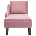 Miniatyrbild 4 av 9: Schäslong med kudde och höger armstöd rosa sammet