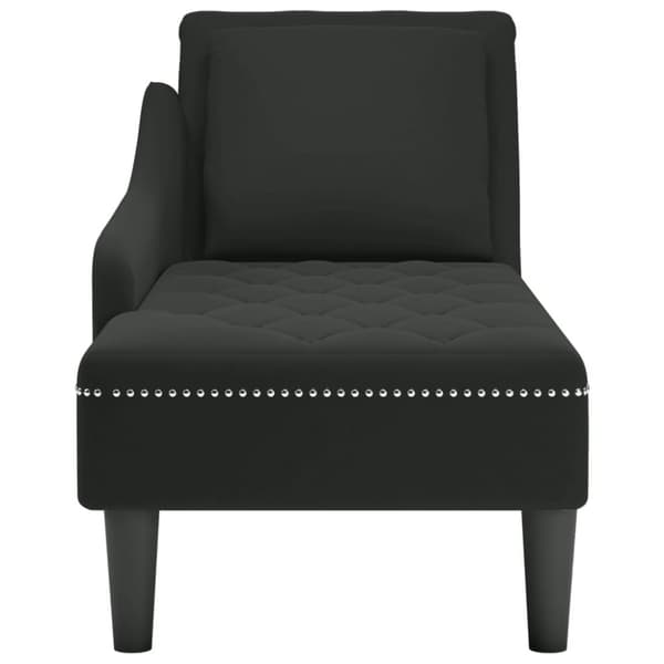 Chaise Longue tyynyllä, musta, sametti
