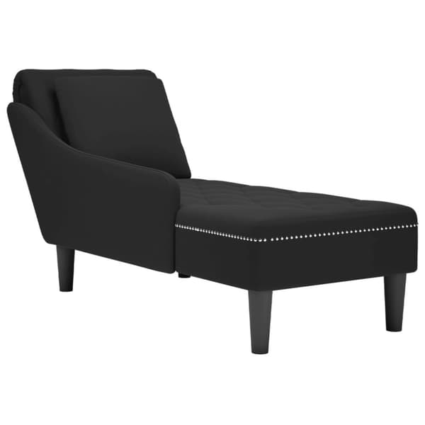 Chaise Longue tyynyllä, musta, sametti