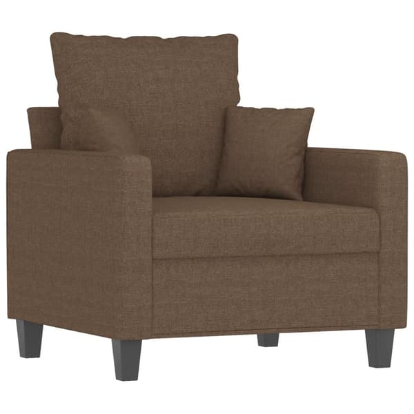 Fåtölj med fotpall Brun 60 cm tyg