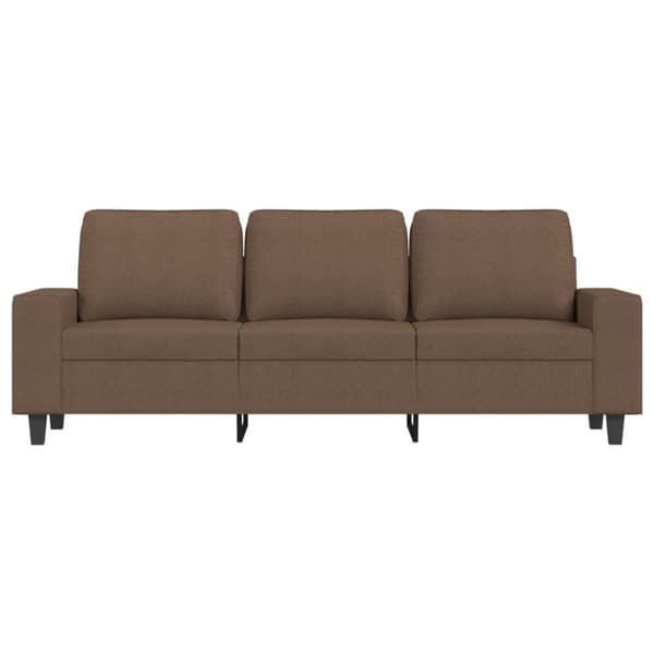 3-sitssoffa med fotpall Brun 180 cm tyg
