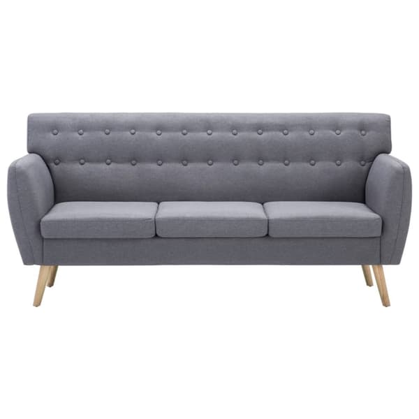 3-sitssoffa med tygklädsel 172x70x82 cm ljusgrå