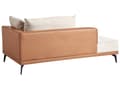 Miniatyrbild 10 av 11: Hörnsoffa Höger Modulsoffa Beige Brun Polyester Konstläder Stålben Dynor Vardagsrum