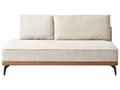 Miniatyrbild 11 av 11: Hörnsoffa Höger Modulsoffa Beige Brun Polyester Konstläder Stålben Dynor Vardagsrum