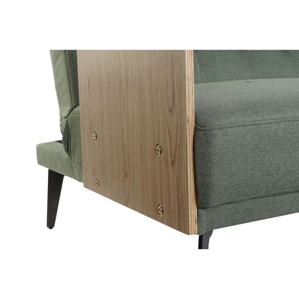 Bäddsoffa DKD Home Decor 203 x 87 x 81 cm Svart Metall Brun Grön