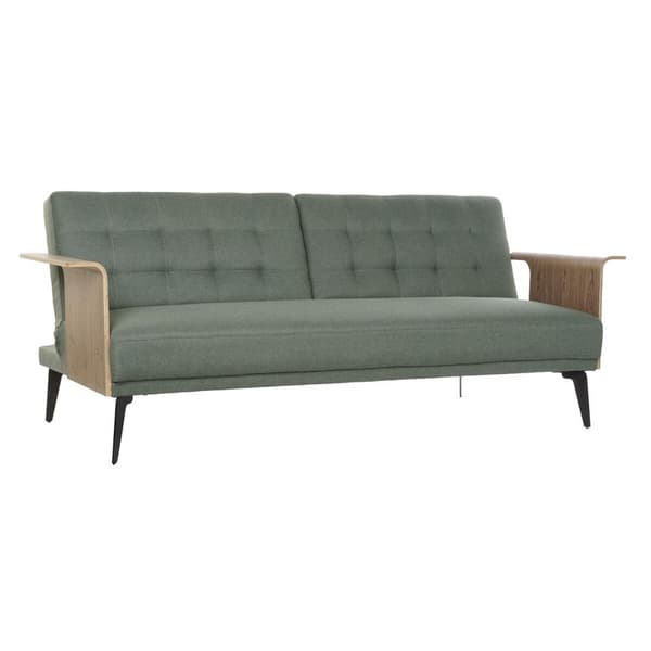 Bäddsoffa DKD Home Decor 203 x 87 x 81 cm Svart Metall Brun Grön