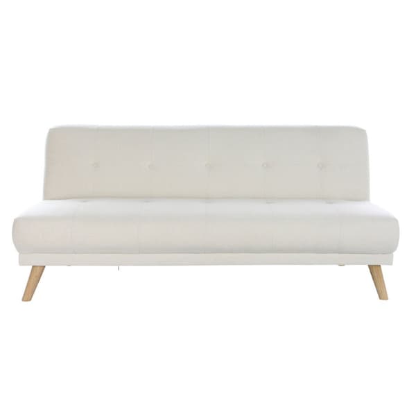 Bäddsoffa DKD Home Decor 172 x 80 x 76 cm Kräm Gummiträ Modern Scandi