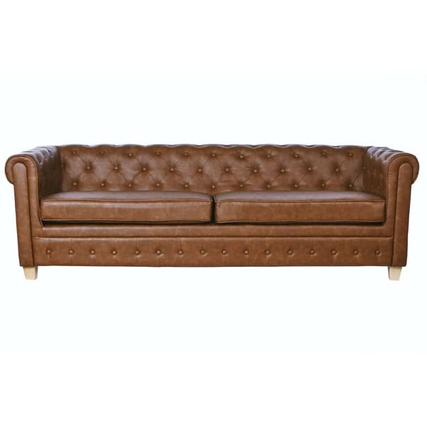 3-mans soffa Home ESPRIT Brun Naturell Vintage 218 X 78 X 70 cm