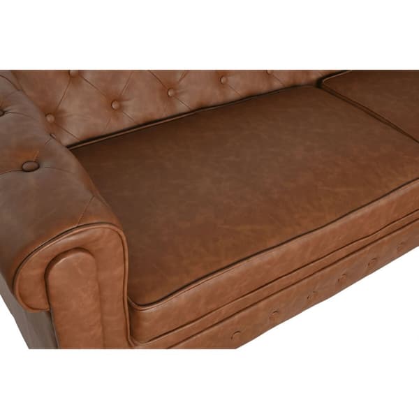 3-mans soffa Home ESPRIT Brun Naturell Vintage 218 X 78 X 70 cm