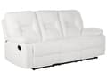 Miniatyrbillede 6 af 11: Sofa Hvid Polyester 3 Personers Manuel Biografsofa Recliner Designsofa med Justerbart Ryglæn og Fodstøtte Filmsofa