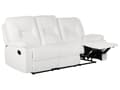 Miniatyrbillede 1 af 11: Sofa Hvid Polyester 3 Personers Manuel Biografsofa Recliner Designsofa med Justerbart Ryglæn og Fodstøtte Filmsofa