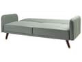 Miniatyrbilde 6 av 11: Sovesofa Lysegrønn Imitert Lin Stoff Moderne Stue 3 Seter Treben Spor Arm
