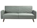 Miniatyrbilde 1 av 11: Sovesofa Lysegrønn Imitert Lin Stoff Moderne Stue 3 Seter Treben Spor Arm