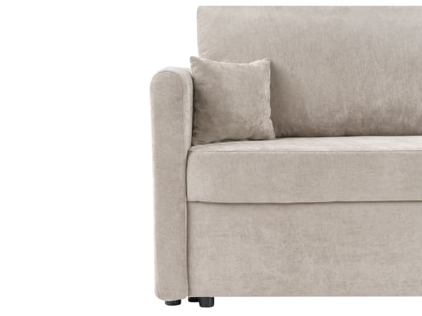 Sovesofa Lys Beige Polyester Stoff Konvertible Sovesofa med Oppbevaring Ekstra Puter Avtakbare Trekk Moderne Minimalistisk Stil