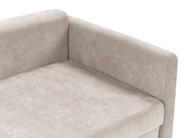 Sovesofa Lys Beige Polyester Stoff Konvertible Sovesofa med Oppbevaring Ekstra Puter Avtakbare Trekk Moderne Minimalistisk Stil