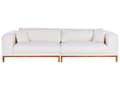 Miniatyrbilde 4 av 11: Sofa Off-White Boucle Stofftrekk Treben 4 Seter Tykt Polstret Moderne Stil Stue Møbler