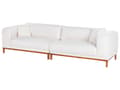 Miniatyrbilde 5 av 11: Sofa Off-White Boucle Stofftrekk Treben 4 Seter Tykt Polstret Moderne Stil Stue Møbler