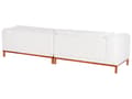 Miniatyrbilde 6 av 11: Sofa Off-White Boucle Stofftrekk Treben 4 Seter Tykt Polstret Moderne Stil Stue Møbler