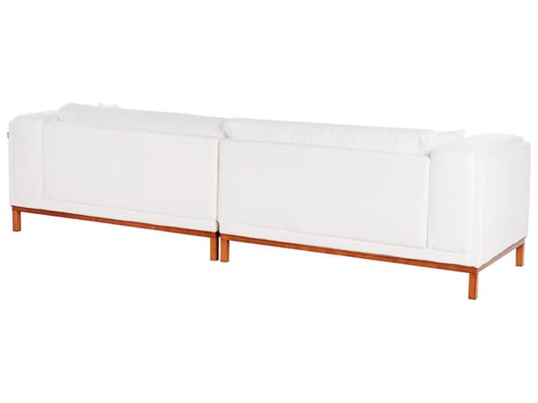 Sofa Off-White Boucle Stofftrekk Treben 4 Seter Tykt Polstret Moderne Stil Stue Møbler
