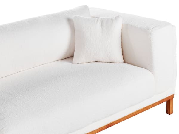 Sofa Off-White Boucle Stofftrekk Treben 4 Seter Tykt Polstret Moderne Stil Stue Møbler