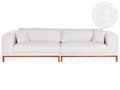 Miniatyrbilde 1 av 11: Sofa Off-White Boucle Stofftrekk Treben 4 Seter Tykt Polstret Moderne Stil Stue Møbler