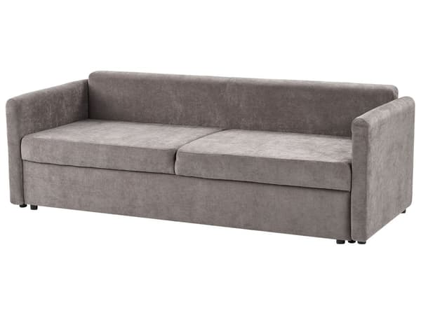 Sovesofa Taupe Polyester Stoff Konvertible Sovesofa med Oppbevaring Ekstra Puter Avtakbare Trekk Moderne Minimalistisk Stil
