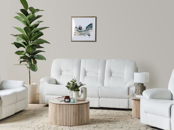 Hvilestol Sofa Hvile 3 Seter Manuelt Justerbar Rygg og Fotstøtte Stue Møbler
