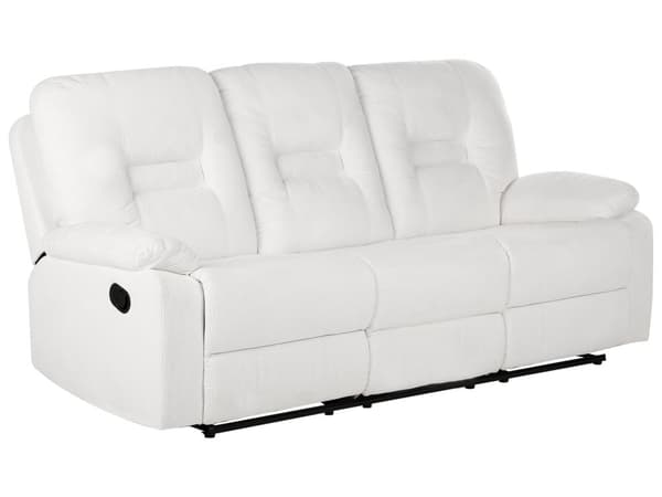 Hvilestol Sofa Hvile 3 Seter Manuelt Justerbar Rygg og Fotstøtte Stue Møbler