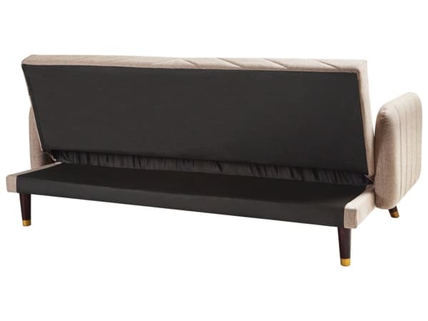 Sovesofa Lysebrun Imitert Lin Stoff Moderne Stue 3 Seter Treben Spor Arm