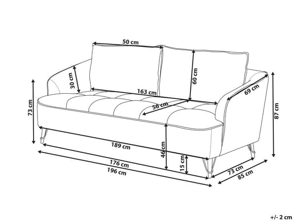 Sofa Hvit Boucle Polstring Tre Ramme Stue 3 Seter Moderne Stil Design Til Stue