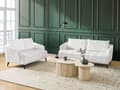 Miniatyrbilde 4 av 11: Sofa Hvit Boucle Polstring Tre Ramme Stue 3 Seter Moderne Stil Design Til Stue